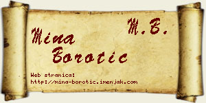 Mina Borotić vizit kartica